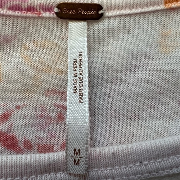 EUC Free People Tourist Floral Short Sleeve T-shirt in Blush Combo Size Medium - Picture 8 of 8